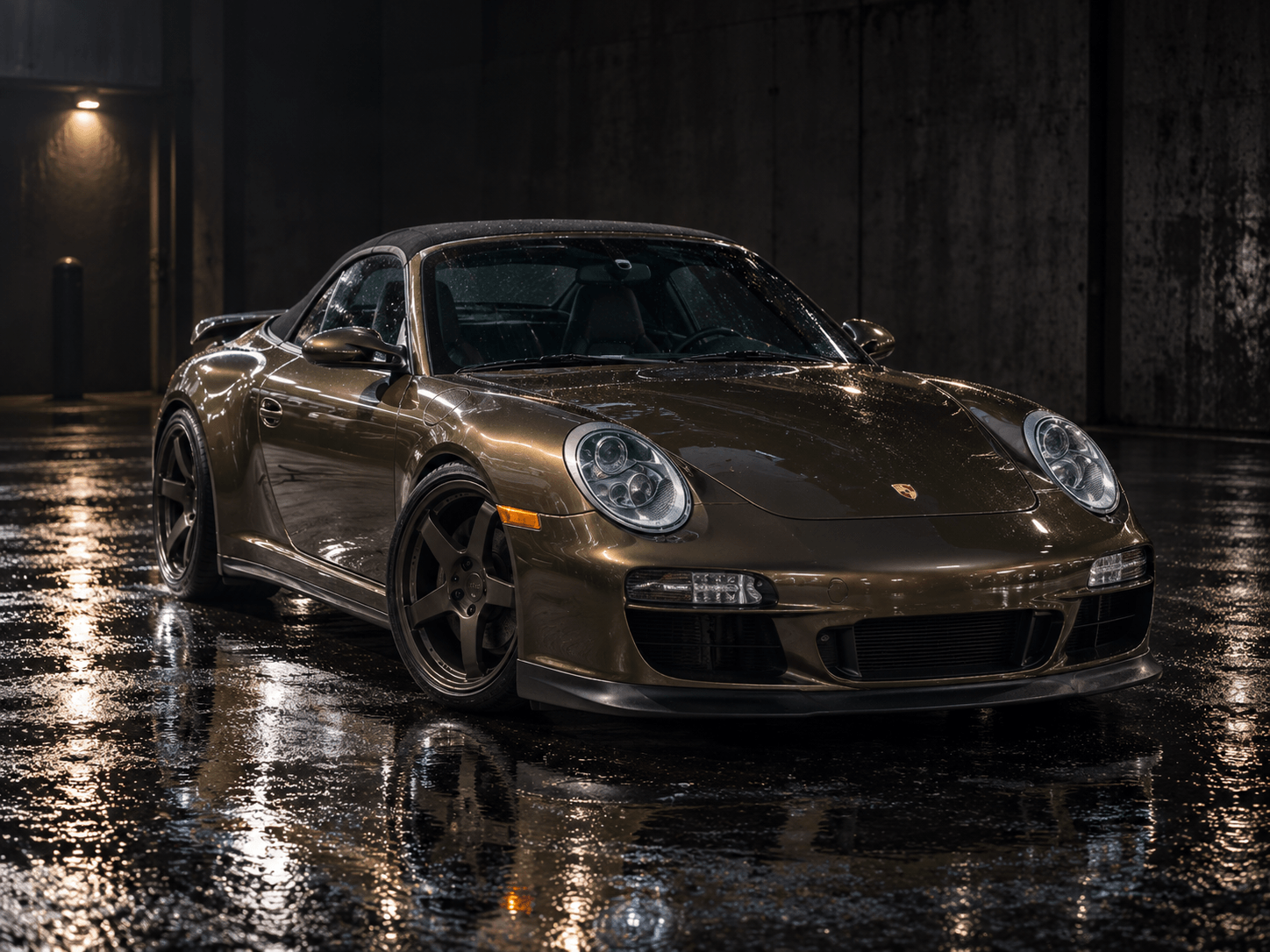 Porsche 911 Carrera Targa wrapped in gloss olive metallic vinyl by Flawda Wraps